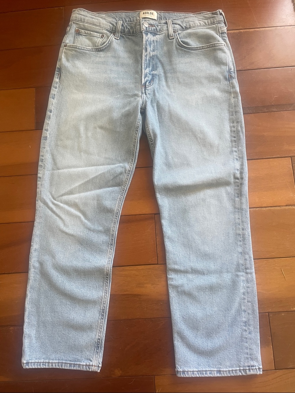 Agolde Light Wash Straight Leg Jeans